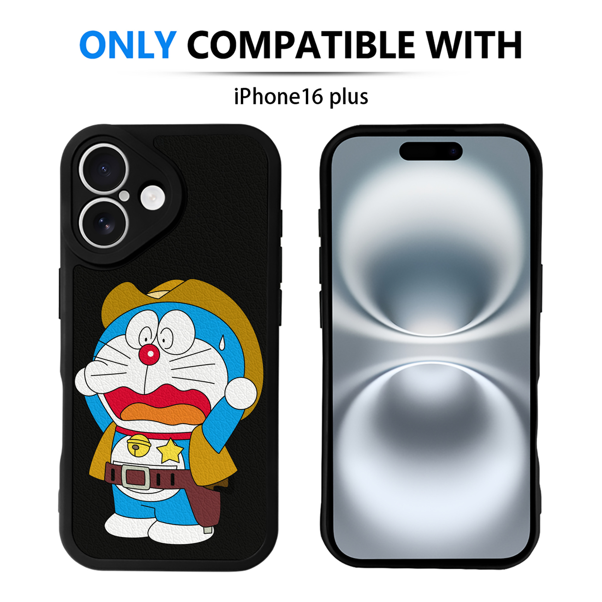 （画像用） ドラえもん Doraemon 【iPhone 16シリーズ対応】シリコンスマホケース（レザー調） 材質：シリコン